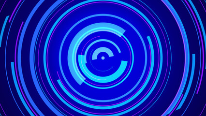 Abstract circle blue future technology background.