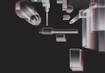 Abstract 3d blockchain isometric digital technology texture background.