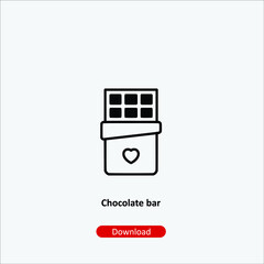 Chocolate bar - icon vector icon. Editable stroke. Linear style sign for use web design and mobile apps, logo. Symbol illustration. Pixel vector graphics - Vector