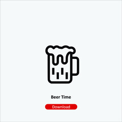 beer icon Beer - icon vector icon. Editable stroke. Linear style sign for use web design and mobile apps, logo. Symbol illustration. Pixel vector graphics - Vector