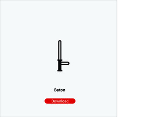 Baton - icon vector icon. Editable stroke. Linear style sign for use web design and mobile apps, logo. Symbol illustration. Pixel vector graphics - Vector