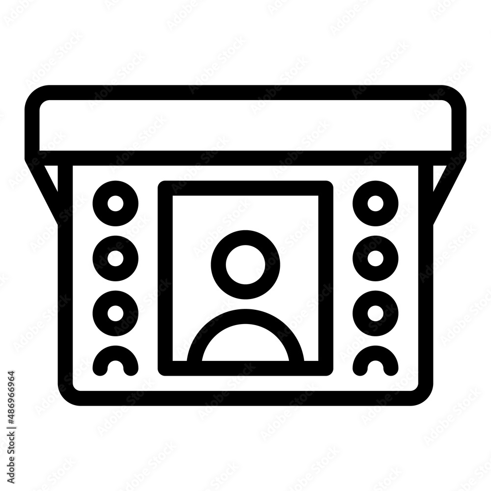 Poster button video intercom icon outline vector. security control. door system