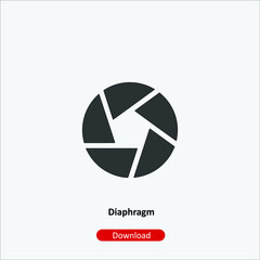 Diaphragm - icon vector icon. Editable stroke. Linear style sign for use web design and mobile apps, logo. Symbol illustration. Pixel vector graphics - Vector