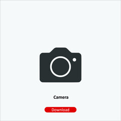 Camera - icon vector icon. Editable stroke. Linear style sign for use web design and mobile apps, logo. Symbol illustration. Pixel vector graphics - Vector