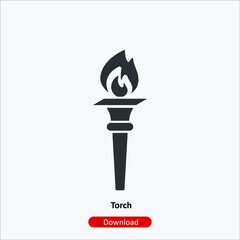Torch - icon vector icon. Editable stroke. Linear style sign for use web design and mobile apps, logo. Symbol illustration. Pixel vector graphics - Vector