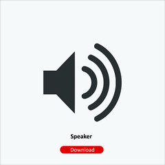 Speaker - icon vector icon. Editable stroke. Linear style sign for use web design and mobile apps, logo. Symbol illustration. Pixel vector graphics - Vector