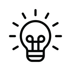 The light bulb icon vector, full of ideas and creative thinking, analytical thinking for processing. Outline symbol illustration.