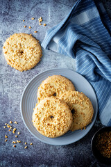 Shortbread cookies with peanuts