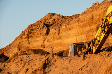 Part of excavator at work