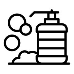 Cleaner dispenser icon outline vector. Soap water. Wash product