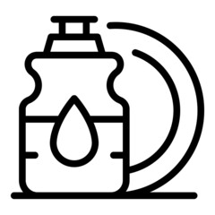 Wash product icon outline vector. Liquid detergent. Clean label