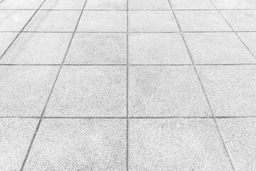 Perspective View Monotone white Brick Stone Pavement on The Ground for Street Road