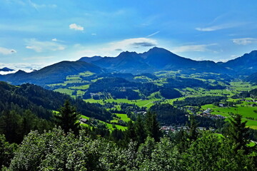 Austrian Alps - view of the Haller Mauern mountains from the panoramic Wurbauerkogel tower near Windischgarsten