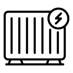 Heat radiator icon outline vector. Electric heater. Valve convector
