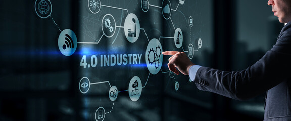 Industry 4.0 - The Fourth Industrial Revolution. Business Technology concept