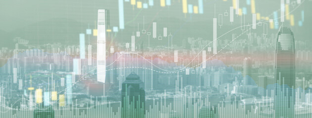 Website Banner Financial growth graph. Sales increase, marketing strategy concept