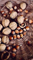 close up of hazelnuts