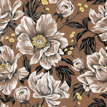 Seamless floral pattern. Design for wallpaper, fabric, wrapping paper, cover and more.