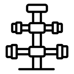 Dumbbell rack icon outline vector. Gym exercise. Fitness workout