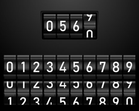Dark counter with numbers. vector