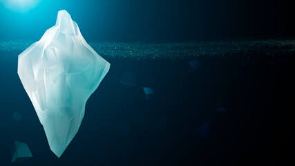 Illustration background iceberg polygon mesh under sea water surface for invisible opportunity crisis risk problem in innovation data digital technology information organization strategy management