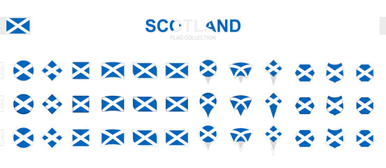 Large collection of Scotland flags of various shapes and effects.