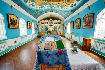 light blue decoration of the Orthodox church 