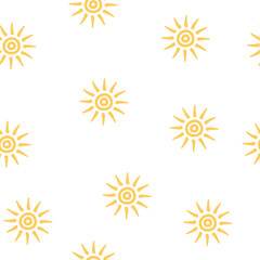 Simple seamless pattern of the sun. Vector illustration for a minimalistic design.