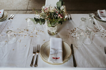 Flower bouquet detail at wedding day