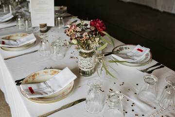 Flower bouquet detail at wedding day