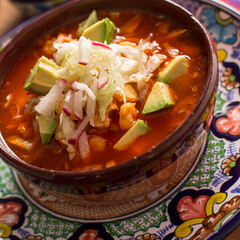 DELICIOUS MEXICAN FOOD ON COLORFUL BACKGROUND 