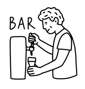 Barman tireuse &agrave; bi&egrave;re 