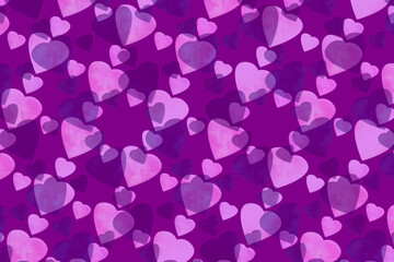 purple cutout diagonal heart shaped valentine's day overlay hearts valentine card holiday background