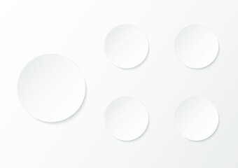 Round blank white mock up paper label. Realistic note form page sign. Vector illustrator