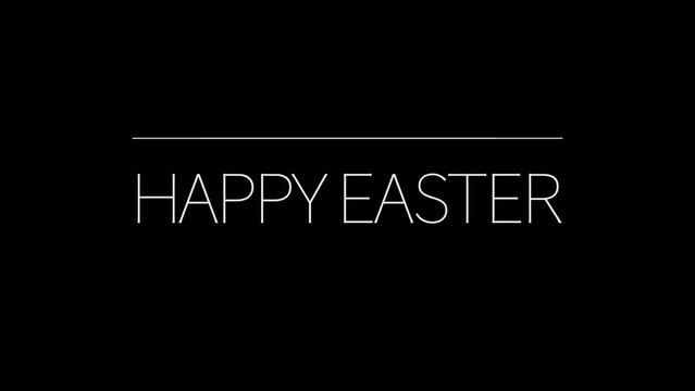 Happy Easter on black gradient, motion holidays and promo style background