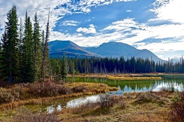 lake and mountains