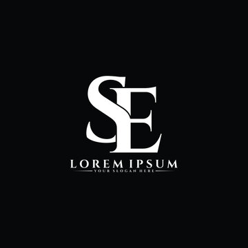 Letter SE luxury logo design vector