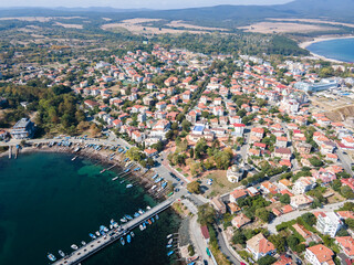 Aerial view of town of Ahtopol, Burgas Region, Bulgaria 