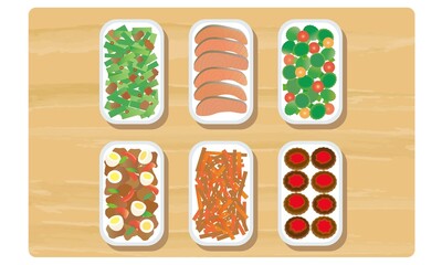 保存容器に入った作り置き料理