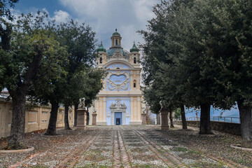 Sanctuary of Madonna of the Coast (1630), protector of the seafarers, erected on the highest point...