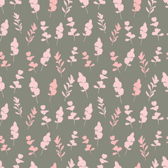 Abstract seamless pattern watercolor leaves for print design.