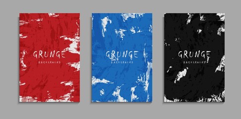Set Of Abstract Grunge Textures Template In White Background