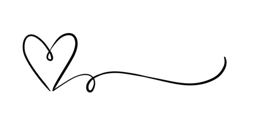 One line drawn heart. Valentine's day vector illustration. Modern single line art.