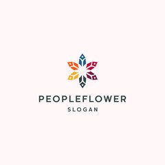 Fototapeta na wymiar People flower logo icon flat design template 