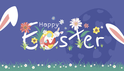 Easter banner design vector illustration