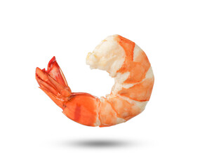Red cooked prawn or tiger shrimp isolated on white background with clipping path.