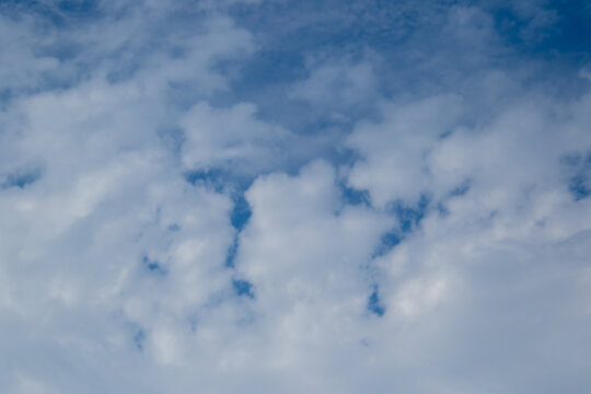 Blue sky and white cloud formations image for background use