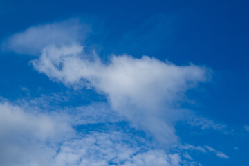 Blue sky and white cloud formations image for background use