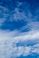 Blue sky and white cloud formations image for background use