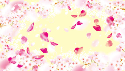 ゴージャスな桜の背景イラスト